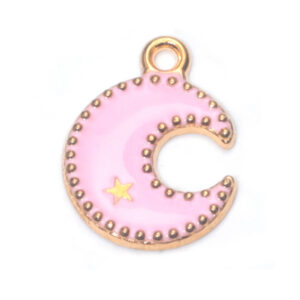 1 pink moon oil drop pendant