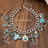Wholesale Western Cowboy Flower Cross Boots Cow Cactus Bracelet
