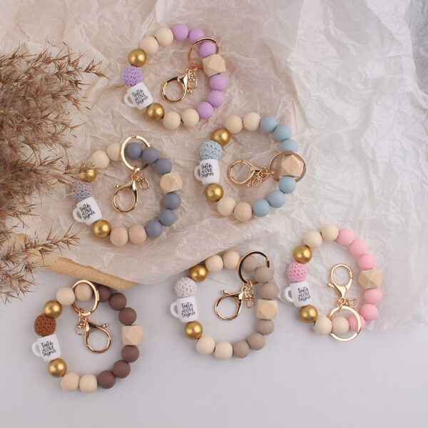 Wholesale Silicone Cup Bracelet Teacher's Day Keychain