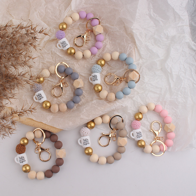 Wholesale Silicone C Bracelet Teacher's Day Keychain