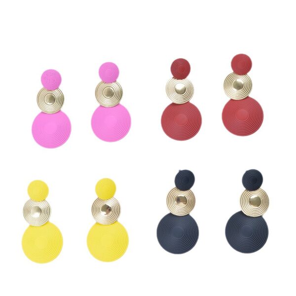 Wholesale Pure Color Three-Layer Mosquito Coil Earrings