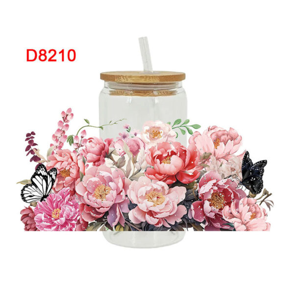 Wholesale Colorful Cartoon Butterfly Rose 16oz Cup UV DTF Wraps