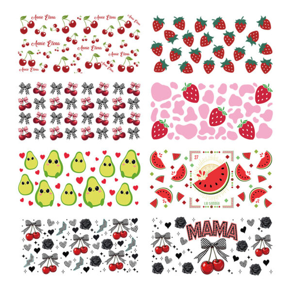 Wholesale UV transfer sticker for glass cups crystal label crystal sticker 16OZ UV DTF WRAPS