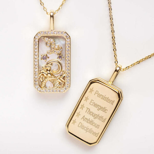 Wholesale Twelve Constellations Diamond Pendant Colored Zircon Necklace