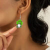 Wholesale St. Patrick's Day four-leaf clover acrylic earrings
