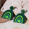 Wholesale Green shamrock St. Patrick's Day earrings