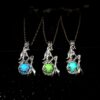 Wholesale Mermaid Night Light Glowing Alloy Necklace