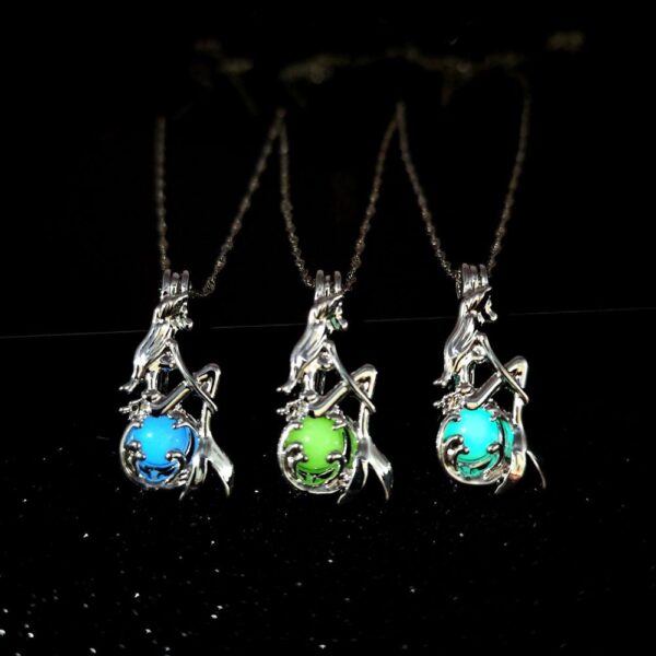 Wholesale Mermaid Night Light Glowing Alloy Necklace