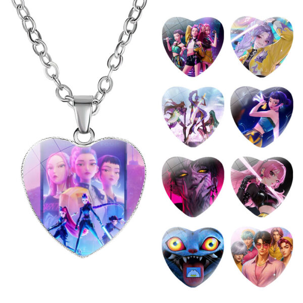 Wholesale Cute cartoon girl love necklace