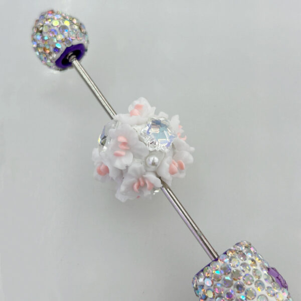 Wholesale Heavy-Duty Pottery Clay Flower Ball Heart Five-Pointed Star Mocha Diamond Straight Hole Loose Beads DIY Wearable Pen Mobile Phone Chain Beading Accessories