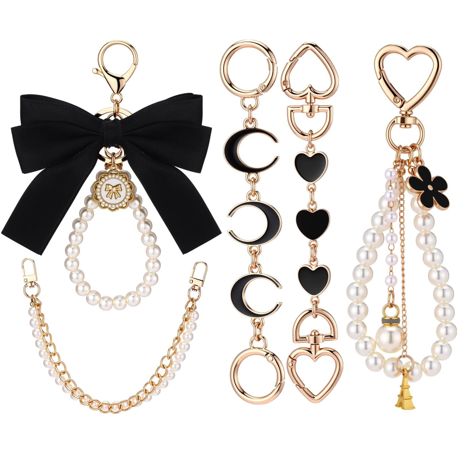 Wholesale Butterfly Knot Bead Pearl Love Moon Metal Keychain