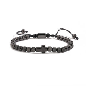 Black cross 16 pineapple beads