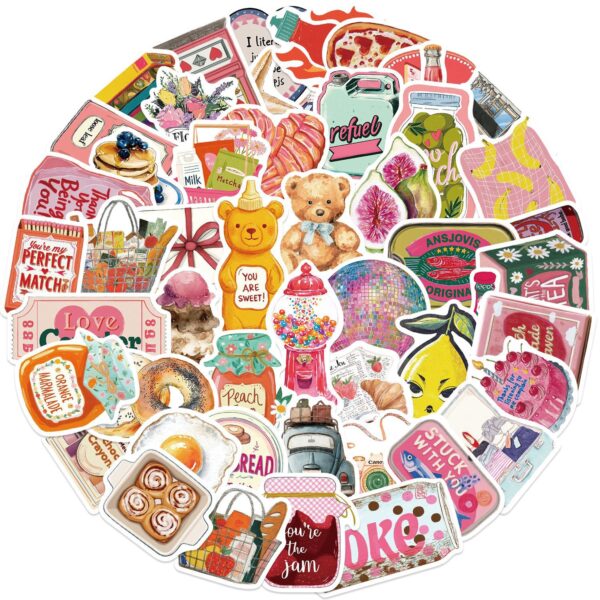 Wholesale 50 cartoon pink aesthetic girl doodle stickers DIY waterproof stickers