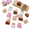 Wholesale 10pcs Cartoon Cute Bread Cat Acrylic Beads