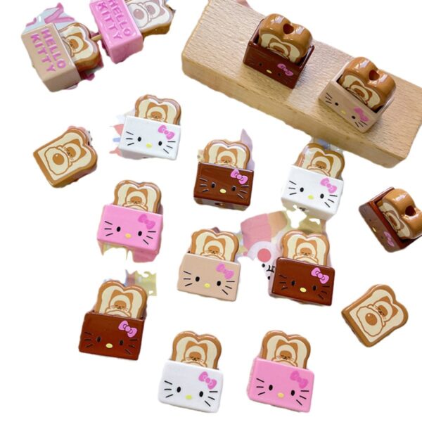 Wholesale 10pcs Cartoon Cute Bread Cat Acrylic Beads