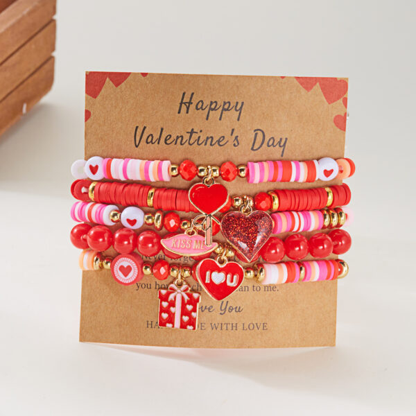 Wholesale Valentine's Day Red Love Soft Ceramic Bracelet