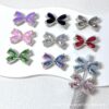 Wholesale Alloy Multicolor Crystal Bowknot Straight Hole Loose Beads
