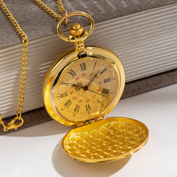Wholesale TO MY SON Engraved Gold Pocket Watch - A Bestselling Cross-Border Product, a Vintage Commemorative Gift for Sons' Growth or Birthday.