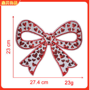 Heated hot melt glue*red and white*bow*bow*height 23*27.4cm