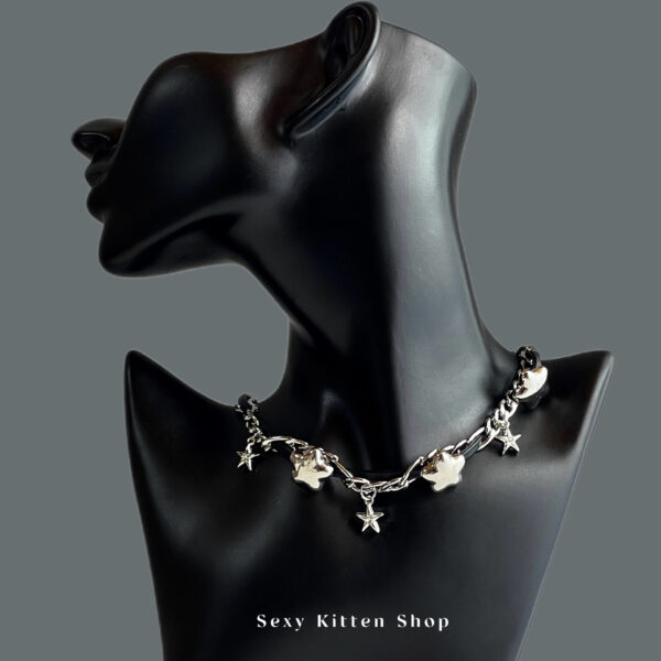 Wholesale Sweet and Cool Black Star Wrapped Necklace