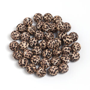 Black dot leopard / Diameter 15mm, aperture 2.4mm, 5 pieces/pack