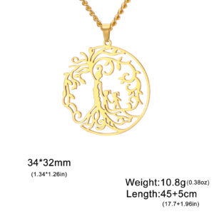 Mother + daughter + daughter (thick chain) gold