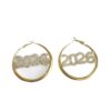 Wholesale 2026 Digital Diamond-Set Circle Earrings