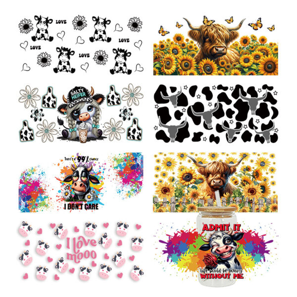 Wholesale UV Transfer Paste Glass Crystal Label Crystal Paste Cross-border Special Paste for 16oz Glass Cup 23cmX11cm