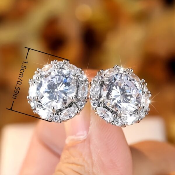 Wholesale Colored circular diamond studded earrings