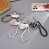 Wholesale Ripped Denim Heart Wrist Keychain