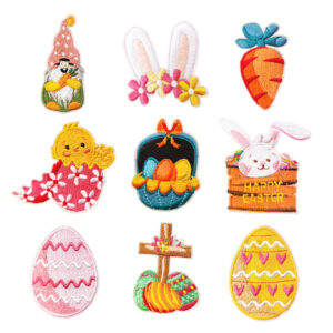 Wholesale Easter egg cartoon rabbit embroidery DIY Patches