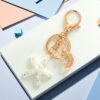 Wholesale Colorful Starfish Keychain Creative Ocean Girl Pendant
