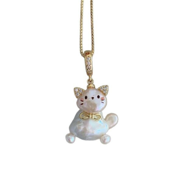 Wholesale Cartoon Cute Pet Pearl Cat Pendant
