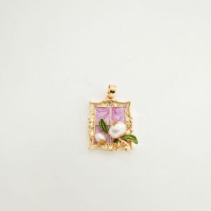 Square pink double beads