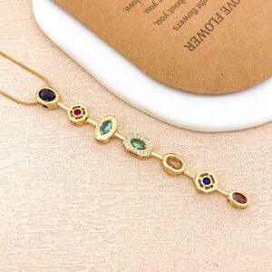 Xl5182 oval square necklace gold