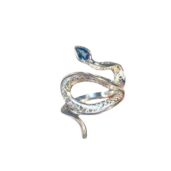 O1CN01C8OWp31l5L5Kgfp9O_2216005864767-0-cib Wholesale Silver inlaid colorful topaz snake ring