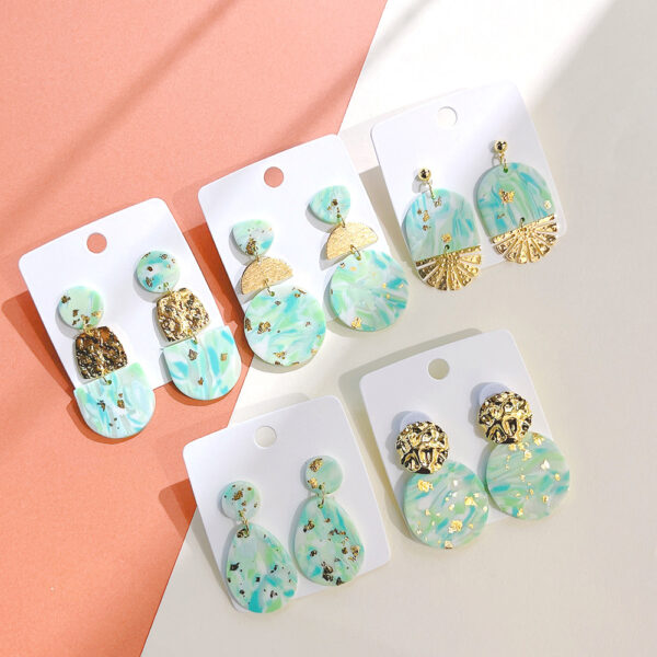 Wholesale Starry Sky Fantasy Soft Ceramic Geometric Splicing Earrings