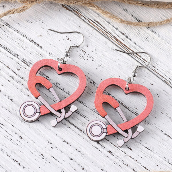 O1CN01C9LzCz1ZzQHXhRy3b_2214986983265-0-cib Wholesale Heart Hollow Pendant Earrings Wooden Double-Sided Jewelry