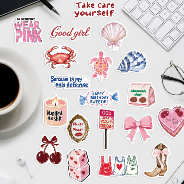 Wholesale 50pcs Cartoon Inspirational Girl Graffiti Waterproof Vinyl Stickers