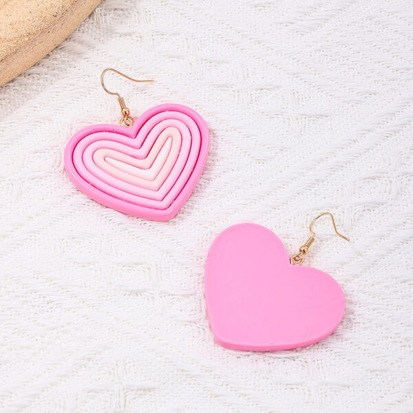 Wholesale Acrylic red gradient heart earrings