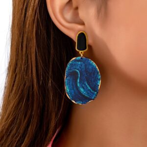 Wholesale Blue starry sky patterned acrylic printed earrings