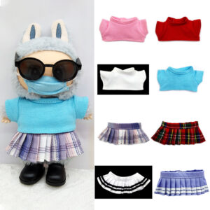 Wholesale 17cm doll clothes change outfit pleated skirt