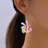 Wholesale Easter Acrylic Rabbit Earrings Cartoon Cute Pink Earrings