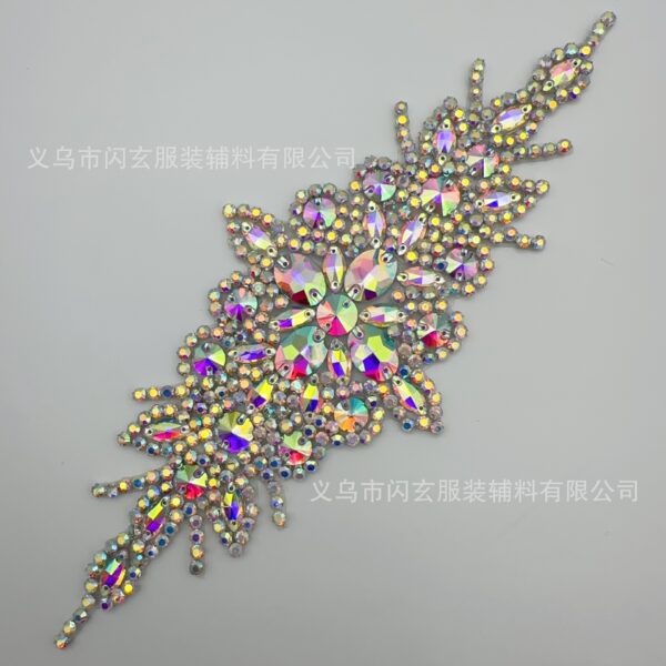 Wholesale Multi colored glass diamond flower water diamond DIY Patches