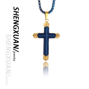 18k gold* blue two-color cross