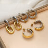 Wholesale Stainless Steel Color Matching C-Shaped Detachable Luxury Earrings