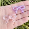 Wholesale 10pcs 34mm transparent rainbow color plated star bow acrylic beads