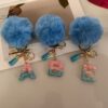 Wholesale Blue letter ball pendant letter keychain