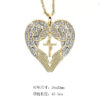 Wholesale Heart shaped angel elf water wave dual color necklace