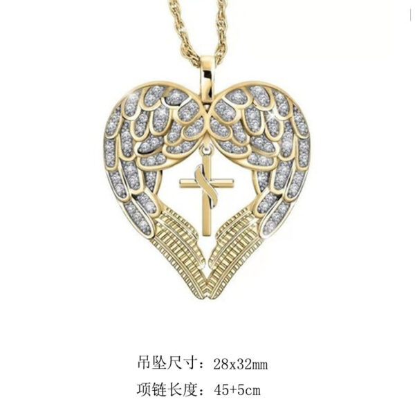 Wholesale Heart shaped angel elf water wave dual color necklace